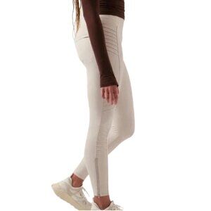 Athleta Delancey Skyline Textured Tight Cream Braiden Texture Size XL EUC